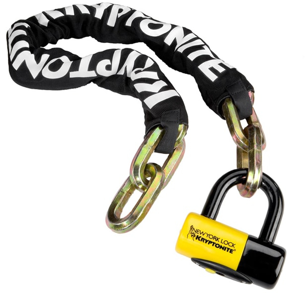 Kryptonite New York Fahgettaboudit Chain 14mmX100 And NY Disc Lock Sold Secure Diamond 100 CM Black / Yellow