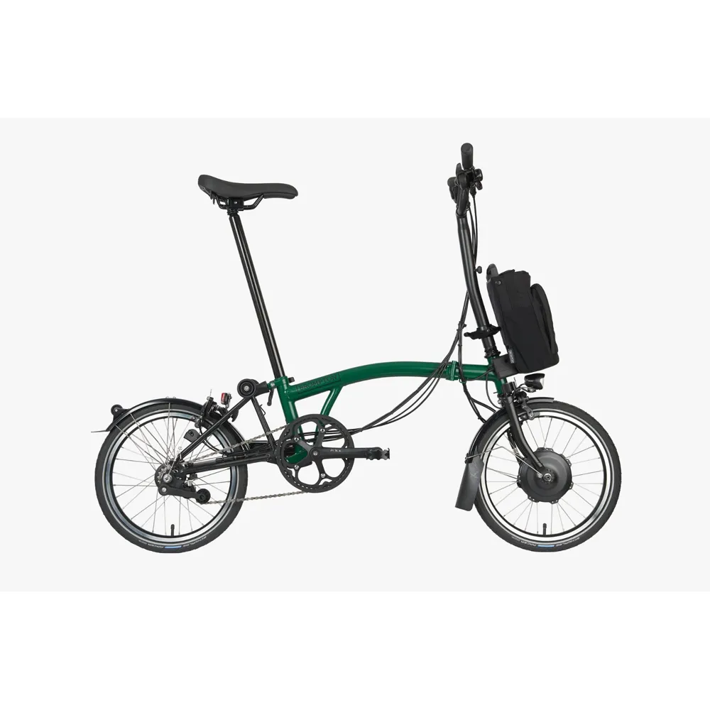 Brompton Electric C-Line High Bar Folding Bike 2023 Racing Green