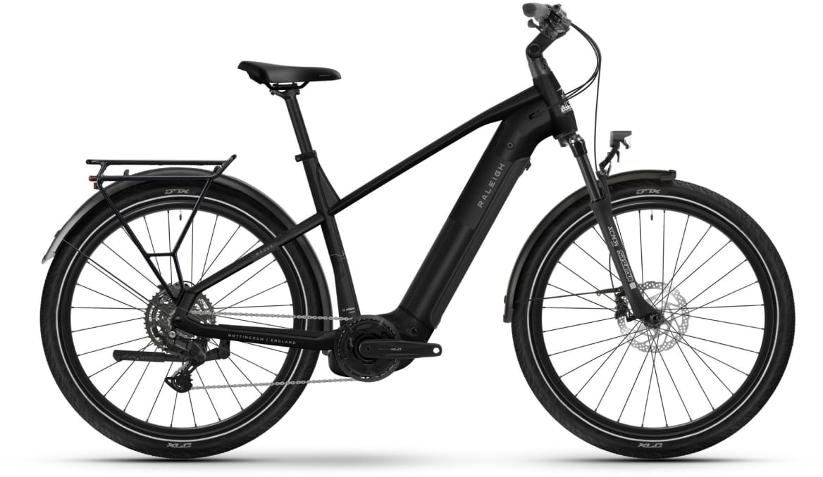 Raleigh Novus Derailleur Gear Crossbar Electric Bike L Black - Cycles UK